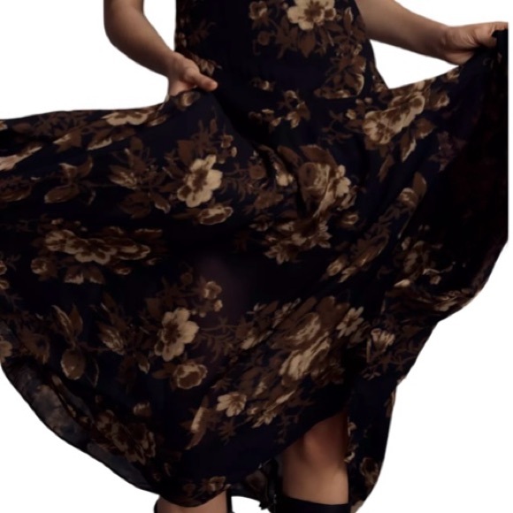 🐦‍⬛Reformation Eva Backless Dropwaist Floral & Lace Midi Dress, Size 6 - Picture 8 of 12